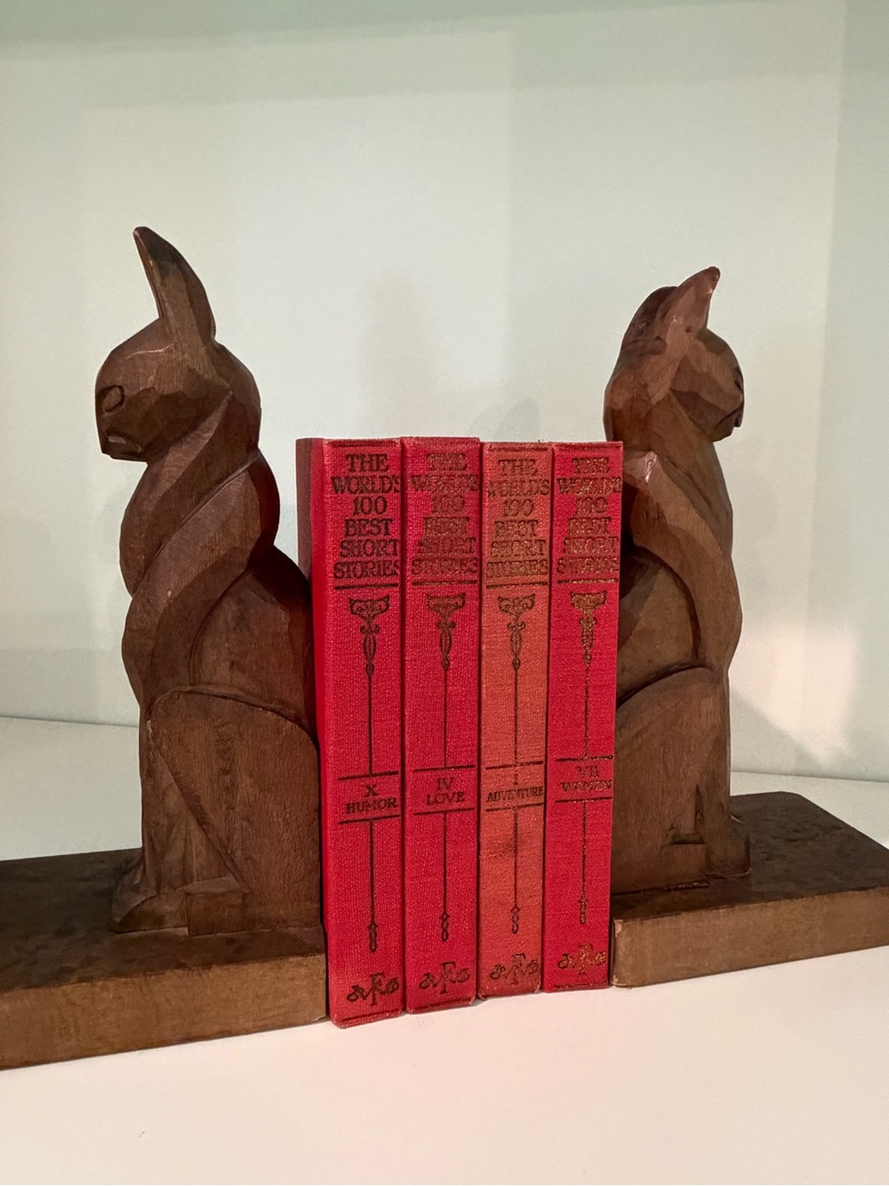 Vintage MCM Wooden Frankart Inspired Bookends